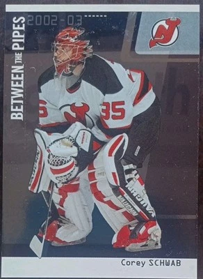 2002 - 2003 ITG Between The Pipes Corey Schwab Devils /100 #62 Hockey Card - Image 1 of 2