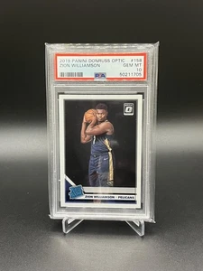 Panini Donruss Optic Zion Williamson 158 RC 2019 PSA 10 GEMA como nuevo Pelicans - Imagen 1 de 2
