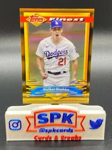 2021 Topps Finest Flashbacks WALKER BUEHLER GOLD REFRACTOR 29/50 DODGERS #168 - Picture 1 of 1