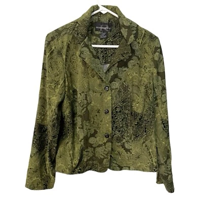 Requirements Women’s Size 8 Green Button Up Jacket Coat Blazer Faux Suede - Image 1 of 4