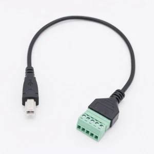 1pc USB 2.0 B Male to 5 Pin Screw Connector with Shield Terminal Adapter Cable - Picture 1 of 12