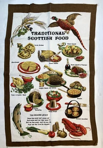 De colección Comida Tradicional Escocesa De Colección Lino Paño Cocina Decoración de Pared 19 x 29 - Imagen 1 de 9