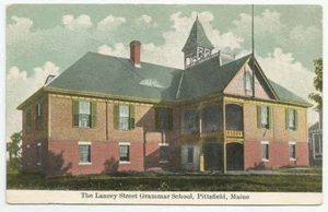 Lancey Street Grammar School Pittsfield Maine cartolina d'epoca mai usata ME - Foto 1 di 2