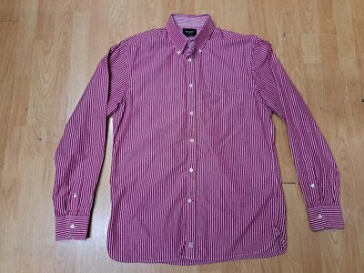 Hackett Red Striped Shirt Large Button Down Cotton London White savile row - Image 1 of 4