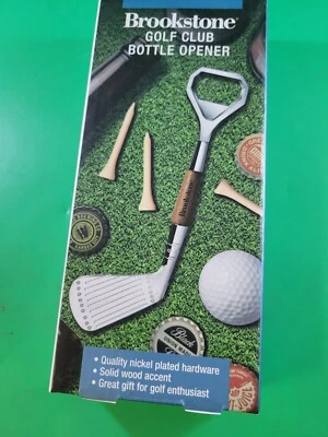 Abridor de botellas de club de golf Brookstone calidad niquelado herrajes. NUEVO en CAJA Foto 1 de 4