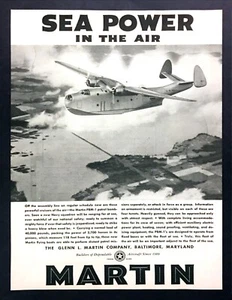 1940 Martin PBM-1 Patrol Bomber Foto "Sea Power in the Air" Vintage Print Ad - Bild 1 von 1