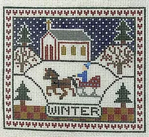Susan Treglown Needlepoint Designs Winter Hand Painted Canvas 12 x 12 - Picture 1 of 8