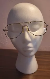 GALLERY ANTONIO BLACK GOLD Vintage Aviator Optical Eyeglass Frame RX 56□16 145 - Picture 1 of 17