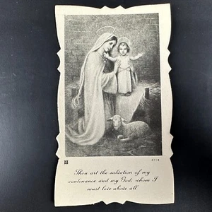 Vintage Heilige Karte Gebetskarte Heilige Maria Geburt Mutterschaft Nonne MUSS GOTT LIEBEN 30er - Bild 1 von 7
