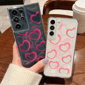 For Samsung Galaxy S25 Ultra S24FE S23 S22 S21 Heart Phone Case Shockproof Cover - Picture 1 of 17