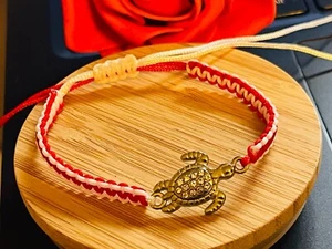 Schildkröte Tibetisch Silber Rot&Weiß Handarbeit Armband Martisor Martie❤ - Bild 1 von 2