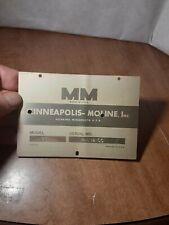 Vintage Minneapolis-Moline Metal Machine Plate 5"L  And 3 1/2"W