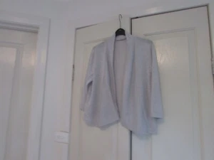 Ladies Slip On Cardigan Size 14 Design Stitches Light Grey 3/4 Sleeves - Picture 1 of 12
