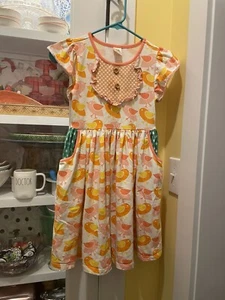 Girls wild flowers best day ever bird dress size 10 - Picture 1 of 7