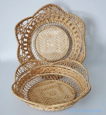 复古 Translvania Rustic 服务篮子手工制作可持续天然吸管 — 第 1/4 张图片