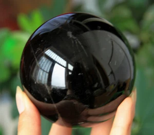 866g 1.9lb NATURAL OBSIDIAN POLISHED CRYSTAL SPHERE BALL HEALING - Picture 1 of 10