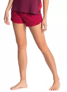 $49 DKNY Women's Red Cotton Stretch Sleepwear Print Boxer Pajama Shorts Size M - Picture 1 of 2
