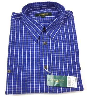 Рубашка на пуговицах мужская Crocodile Sport синяя с коротким рукавом размер L - Изображение 1 из 4
