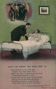 Tarjeta de canción #2 vintage de Bamforth Don't Go Down the Mine Dad - EX SIN USAR - Imagen 1 de 2