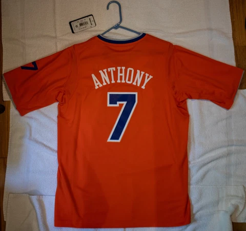 Adidas Carmelo Anthony Knicks #7 Sleeved Swingman XMAS Jersey (Mens Size M) New Cover