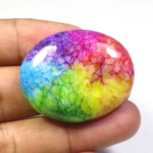 Piedra preciosa solar de cuarzo natural 34x27 mm pulido liso ovalado multi cabujón SR-289 - Imagen 1 de 9