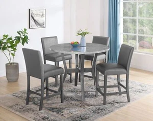 Judson 5 Piece Counter Height Table Set Grey - Picture 1 of 4