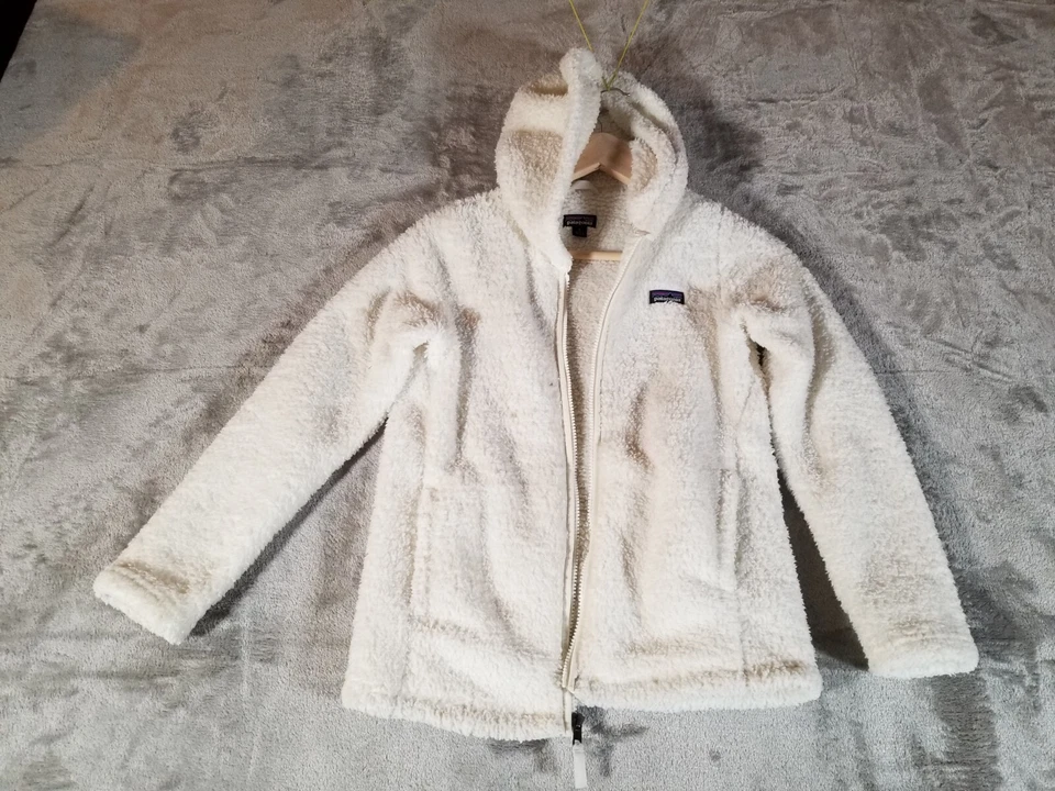 Girl's Youth Sherpa Fleece Patagonia Full Zip Up with Hood Soft Sz Large 12 - Image 1 of 4