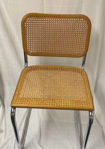 Vintage 90s Marcel Breuer Cesca-style Cantilever Chrome Cane Chair Cover