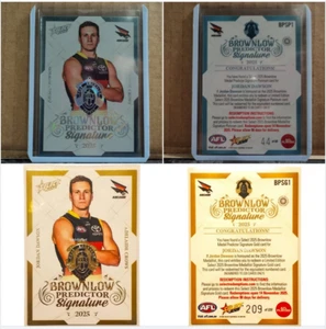 2025 Footy Stars Jordan Dawson Brownlow Predictor Signature Platinum And Gold - Picture 1 of 1