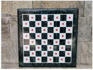 18'' green Marble Chess Game Table Top Inlay Handmade pietra dura room decor  - Picture 1 of 4