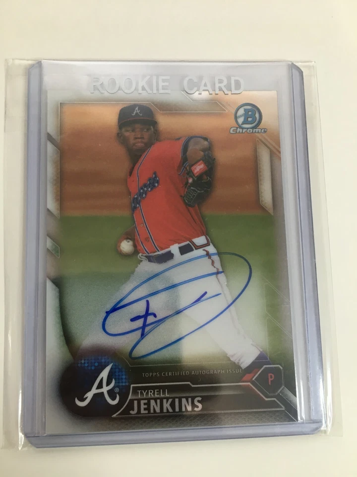 F75963  2016 Bowman Chrome Prospect Auto BRAVES #BCAPTJ Tyrell Jenkins - Image 1 of 1