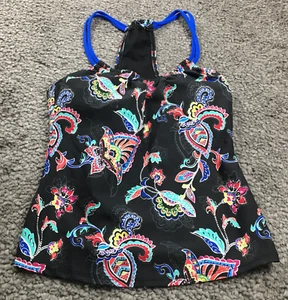 Next Womens Swim Tankini Top Size 34 B/C Floral Sleeveless Racerback NWT - Picture 1 of 13