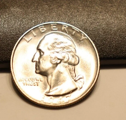 1947 S US Washington Quarter 25c Gem Unc Cover