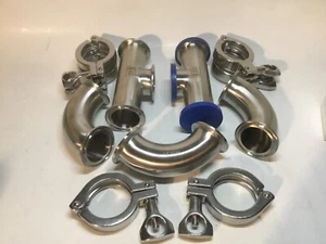 New bubba’s Barrels mini lot Tee 90s gaskets & clamp set 1 1/2 Sanitary 1.50 - Picture 1 of 9