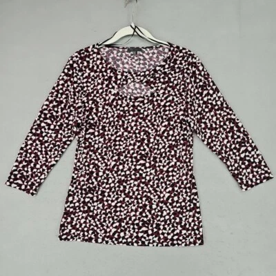 Top Vince Camuto para mujer M rojo manchado jersey tejido torcido recortado negocios chic Foto 1 de 4