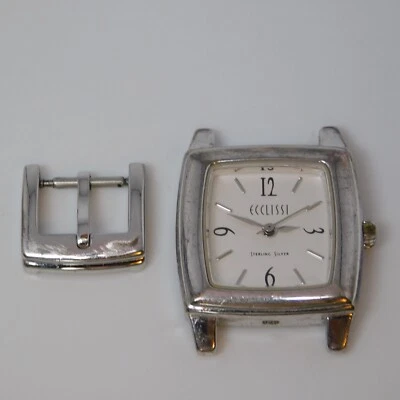 ECCLISSI 21770 925 Sterling Silver Case Quartz Analog Women's Watch New Battery - Image 1 of 4