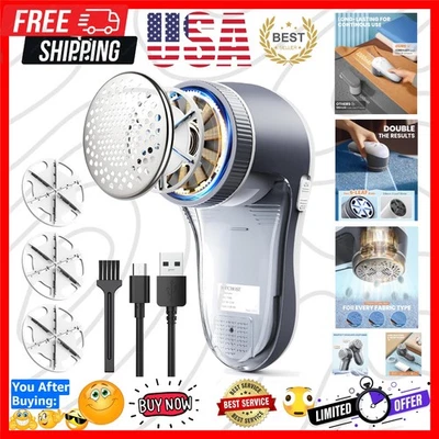 Afeitadora de tela, suéter afeitadoras para quitar pastillas, afeitadora de pelusa con 6 hojas azul... Foto 1 de 4