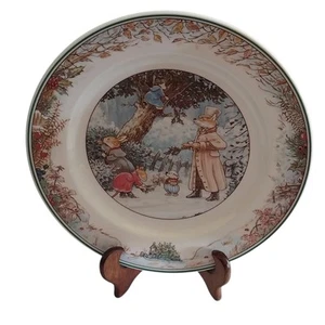 Vintage Villeroy & Box Foxwood Tales piatto insalata porcellana 8" scena invernale - Foto 1 di 6