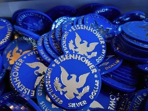 Blue Uncerculated 1 Dollar Esenhower Lot - Picture 1 of 5