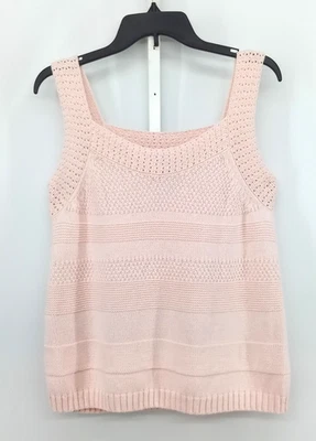 Suéter Isaac Mizrahi Mujer Grande Rosa Claro Sin Mangas Tejido Camiseta sin Mangas Acogedor Suave Foto 1 de 4