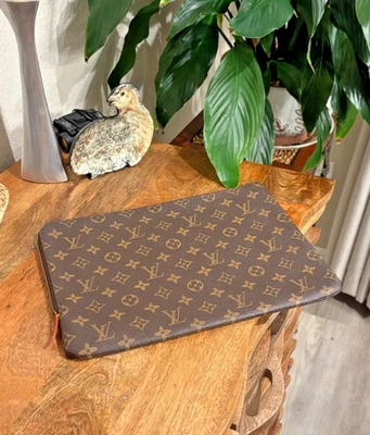 Authentic Louis Vuitton Poche Documents Tablet Cover Monogram Canvas Clutch Case - Image 1 of 4