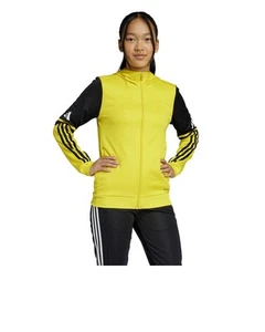 Boys Unisex Adidas Team 25 Junior Yellow Polyester Hoodie Jacket - Picture 1 of 12