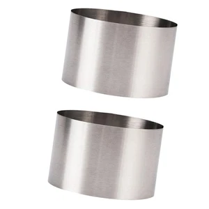 2 Pcs Molds for Baking Cookie Biscuit Stainless Steel Mousse Ring - Picture 1 of 11