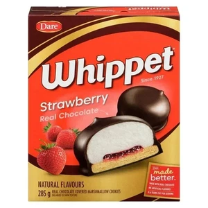 3 Boxes DARE Whippet Strawberry Chocolate Covered Marshmallow Cookies - FRESH - Picture 1 of 4