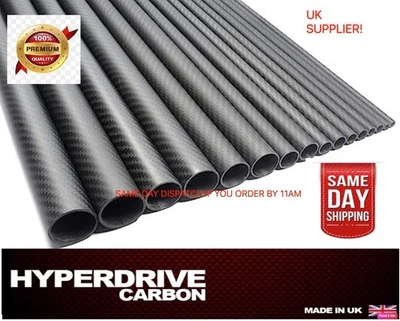 Carbon Fiber Tube Matte Twill 3k 8mm to 50mm OD  500mm Length UK supplier - Image 1 of 3