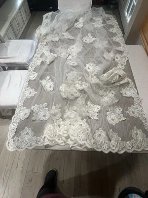 Velo de novia longitud catedral Foto 1 de 4