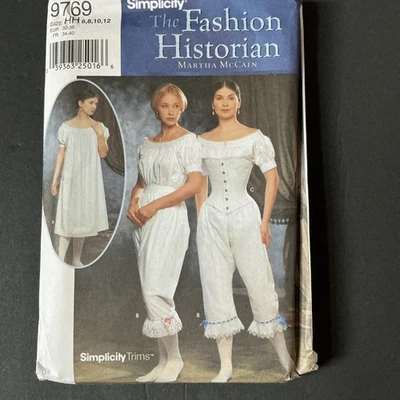 Simplicity 9769 Fashion Historian Chemise Corset Sewing Pattern 6-12 Uncut - Image 1 of 4