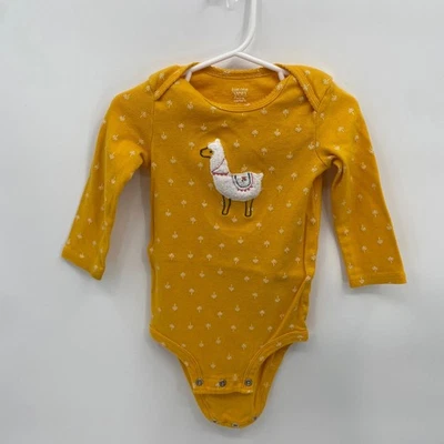 Just one You Yellow Bodysuit Fuzzy Llama Polka Dot size 18 Months - Image 1 of 4