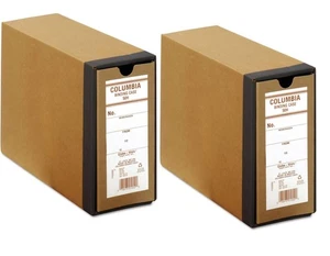 Lotto di 2 custodie per rilegatura riciclate, formato lettera, 3 1/8" arco alto Kraft B50H 2 CONFEZIONI - Foto 1 di 7