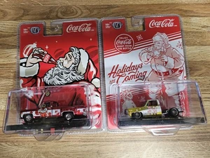 M2 Machines Coke Christmas 1976 GMC Sierra Grande And 1973 Chevrolet Cheyenne - Picture 1 of 6
